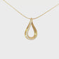 14K Yellow gold teardrop pendant set with graduating round brilliant diamonds. Item J34410 - ABC Jewelry Co. 