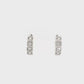 14K White Gold - Milgrain Diamond Hoop Earrings - J37822