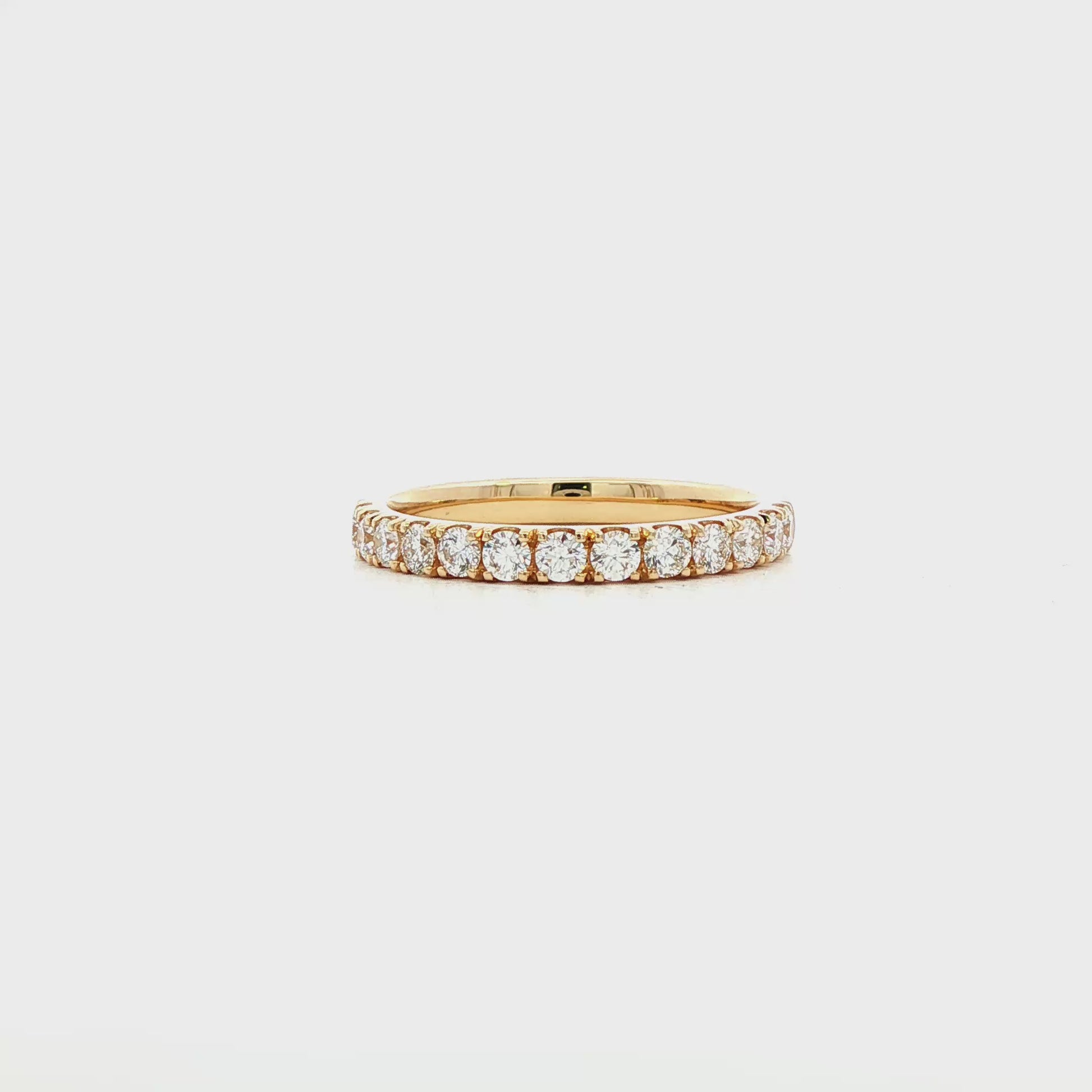 14K Yellow gold band set with round brilliant diamonds. Item J39109 - ABC Jewelry Co. 