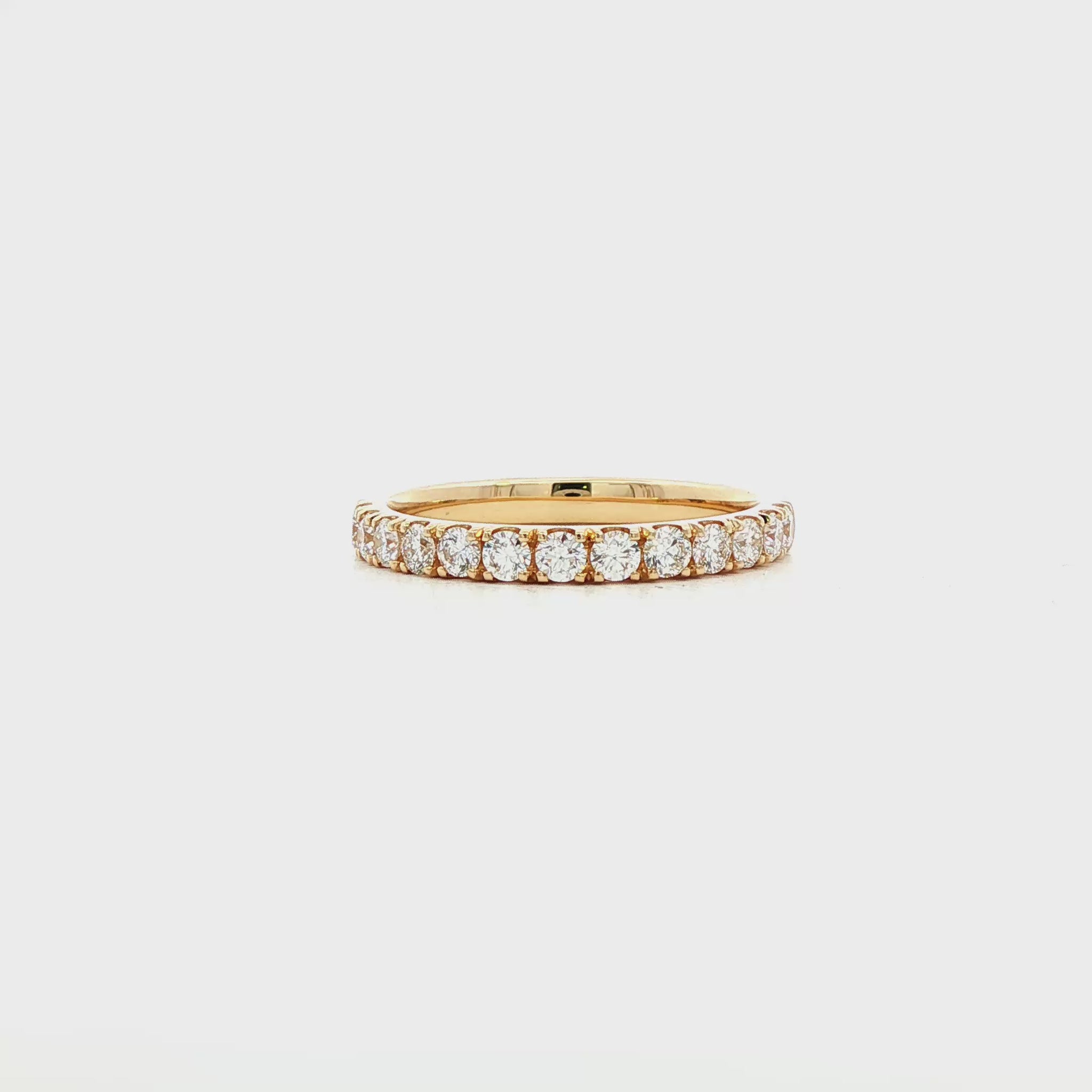 14K Yellow gold band set with round brilliant diamonds. Item J39109 - ABC Jewelry Co. 