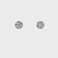 18K White gold earrings with a cluster of round brilliant diamonds. Item J37727 - ABC Jewelry Co.