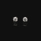 14K White gold stud earrings set with round brilliant diamonds. Item J33030 - ABC Jewelry Co.