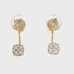 18K Yellow Gold - Diamond Earrings & Jackets Set - J36382