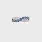18K White Gold - Blue Sapphire & Diamond Band - J37605