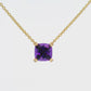 14K Yellow Gold - Amethyst Necklace - J37501