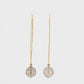 14K Yellow Gold - Smoky Quartz Earrings - 14350