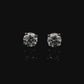 14K White gold stud earrings set with round brilliant diamonds. Item J34789 - ABC Jewelry Co.