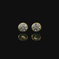 Yellow gold bezel set stud earrings set with round brilliant diamonds