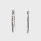 18K White gold delicate hoop earrings set with round brilliant diamonds - item J35792, ABC Jewelry Co