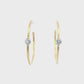 14K Yellow Gold - Diamond Hoop Earrings - J38040