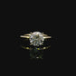 14K Yellow gold engagement ring with hidden halo, set with a round brilliant LAB GROWN DIAMOND. Item J39069 - ABC Jewelry Co. 