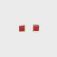 14K Yellow Gold - Ruby Stud Earrings - 3586