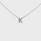 14K White Gold - Diamond Initial Necklace - 24729