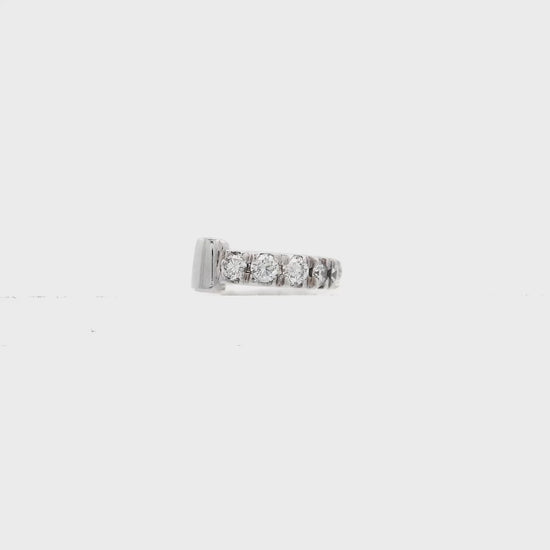 14K White gold ear cuff set with round brilliant diamonds - item J36011, ABC Jewelry Co