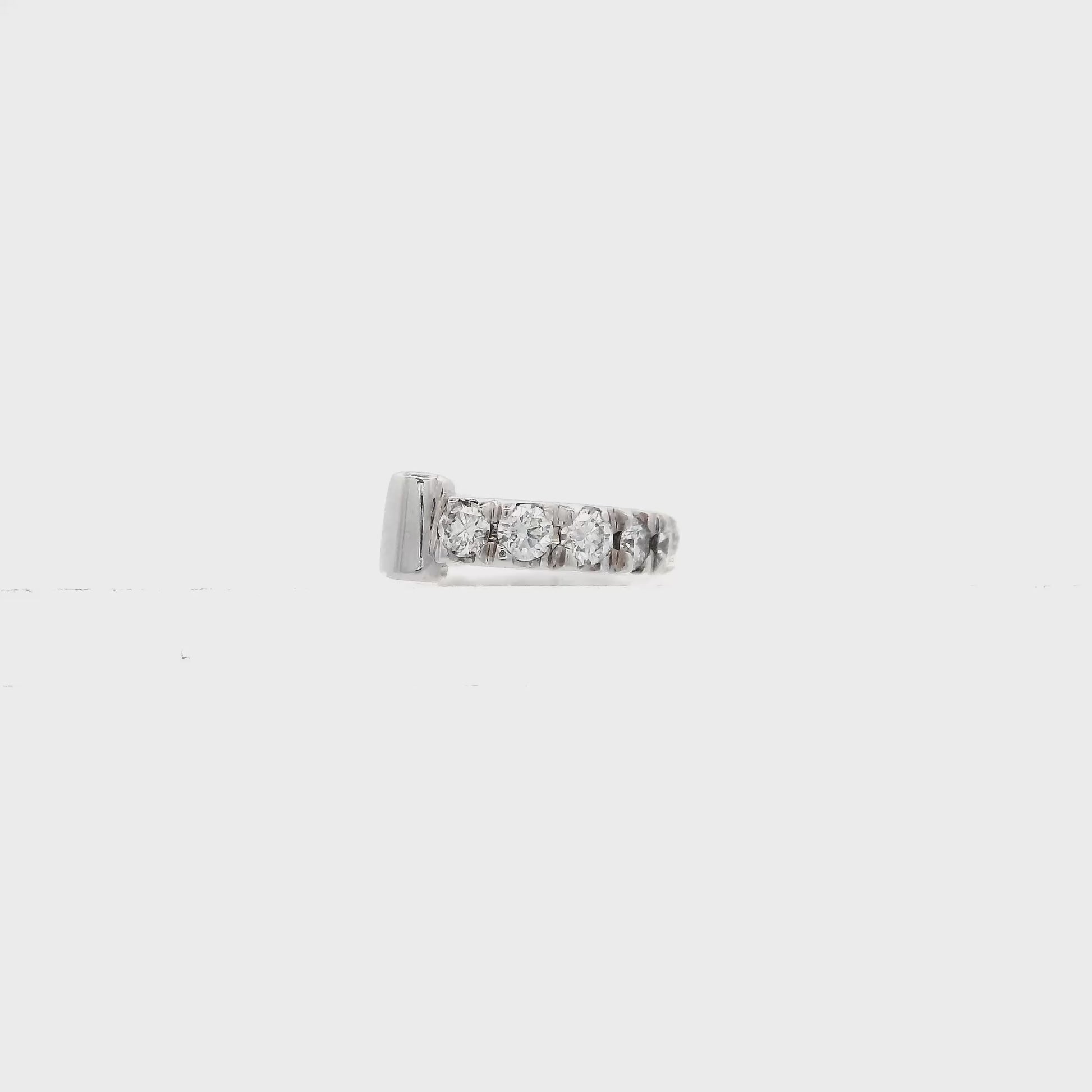 14K White gold ear cuff set with round brilliant diamonds - item J36011, ABC Jewelry Co