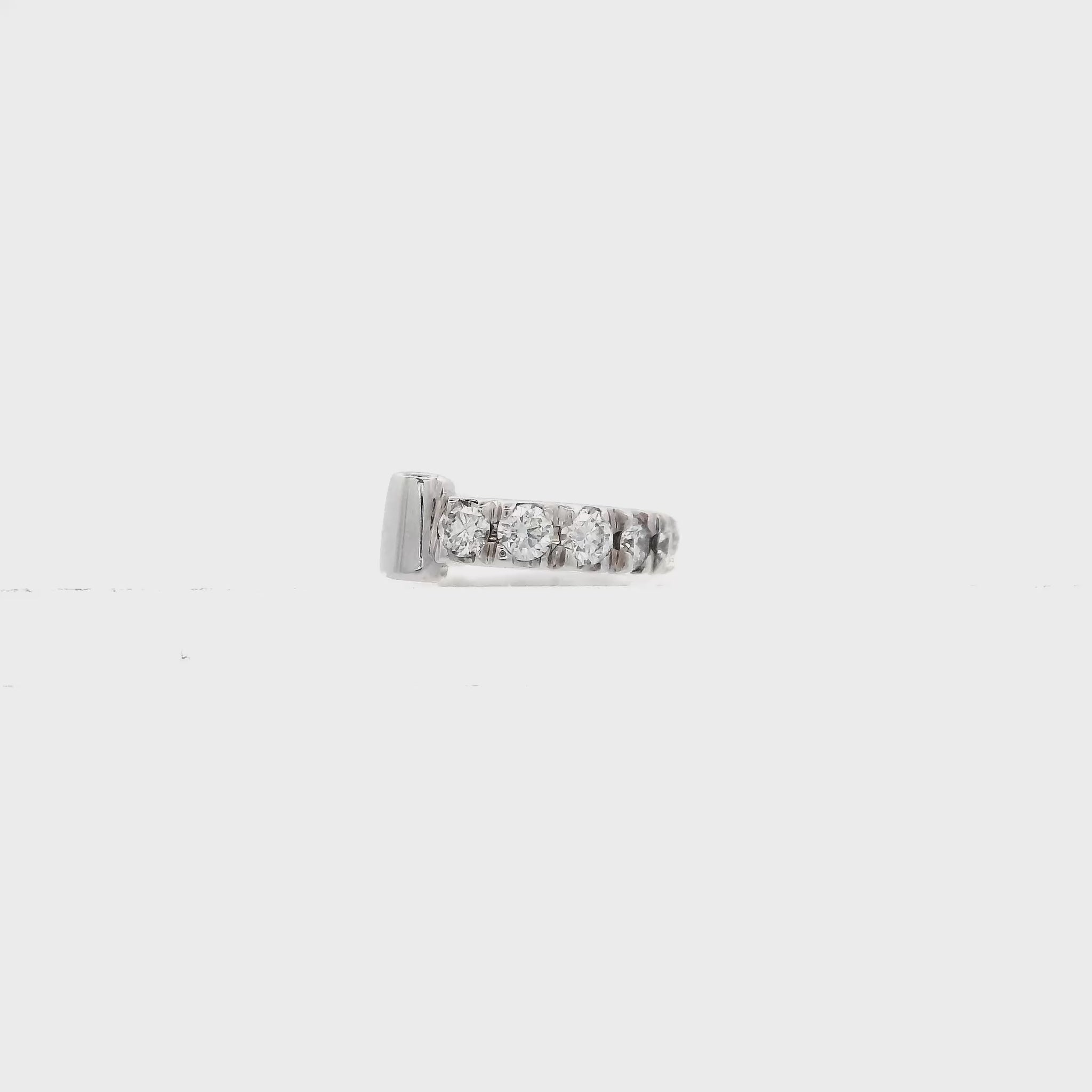 14K White gold ear cuff set with round brilliant diamonds - item J36011, ABC Jewelry Co