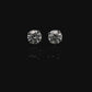 14K White gold stud earrings set with 2 round brilliant diamonds. Item J34919 - ABC Jewelry Co. 