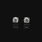 14K White gold stud earrings set with round brilliant diamonds. Item J39014 - ABC Jewelry Co. 