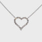 18K White gold heart pendant set with round brilliant diamonds - ABC Jewelry 