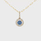 14K Yellow Gold - Sapphire & Diamond Pendant - J38961