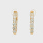 18K Yellow gold diamond hoop earrings. Item J38779 - ABC Jewelry Co. 