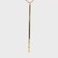 14K Yellow gold necklace with long bar pendant set with one round diamond. Item J34522 - ABC Jewelry Co.