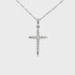 14K White gold cross necklace set with round brilliant diamonds. Item J38764 - ABC Jewelry Co. 
