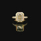 14K Yellow Gold - Lab Grown Emerald Cut Diamond Bezel Set Ring