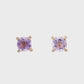 14K Yellow Gold - Pink Amethyst & Diamond Earrings - J37500