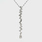 14K White gold necklace with diamond cascade pendant featuring round brilliant diamonds, item J34752 - ABC Jewelry Co