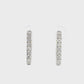  14K White gold rectangular shape hoop earrings set with round brilliant diamonds - item J37088, ABC Jewelry Co. 