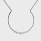 14K White gold 3/4 circle pendant set with round brilliant diamonds - ABC Jewelry