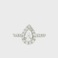 18K White Gold - Pear Shape Diamond Ring - J35748