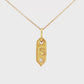 14K Yellow gold pendant necklace with initial "S" and one round brilliant diamond. Item J35419 - ABC Jewelry Co.