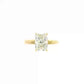 14K Yellow gold solitaire engagement ring set with radiant cut diamond. Item J37991 - ABC Jewelry Co. 