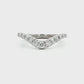 14K White gold curved diamond band set with round brilliant diamonds. Item J38574 - ABC Jewelry Co. 