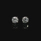14K White gold stud earrings set with round brilliant diamonds. Item J39014 - ABC Jewelry Co. 