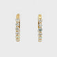 18K Yellow Gold -  Diamond Hoop Earrings - J34938