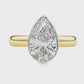 14K Yellow & White Gold - Lab Grown Diamond Solitaire Ring - Pear Shape