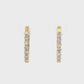 14K Yellow Gold - Diamond Set Oval Hoop Earrings - J38766