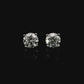 14K White gold stud earrings set with round brilliant diamonds. Item J37810 - ABC Jewelry Co.