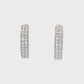 14K White gold diamond pave oval hoop earrings. Item J34762 - ABC Jewelry Co