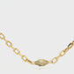 14K Yellow gold link necklace with diamond set charms. Item 22155 - ABC Jewelry Co.