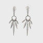 18K White gold earrings with marquise inspired drops set with round brilliant diamonds. Item J36882 - ABC Jewelry Co