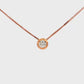 14K Rose gold solitaire necklace set with a round brilliant diamond. Item 24495 - ABC Jewelry Co