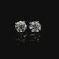 14K White gold studs set with round brilliant diamonds. Item J38705 - ABC Jewelry Co. 