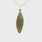 14K Yellow Gold Tsavorite Opal Pendant - J35865