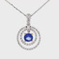 14K White Gold - Tanzanite & Diamond Pendant - J33118
