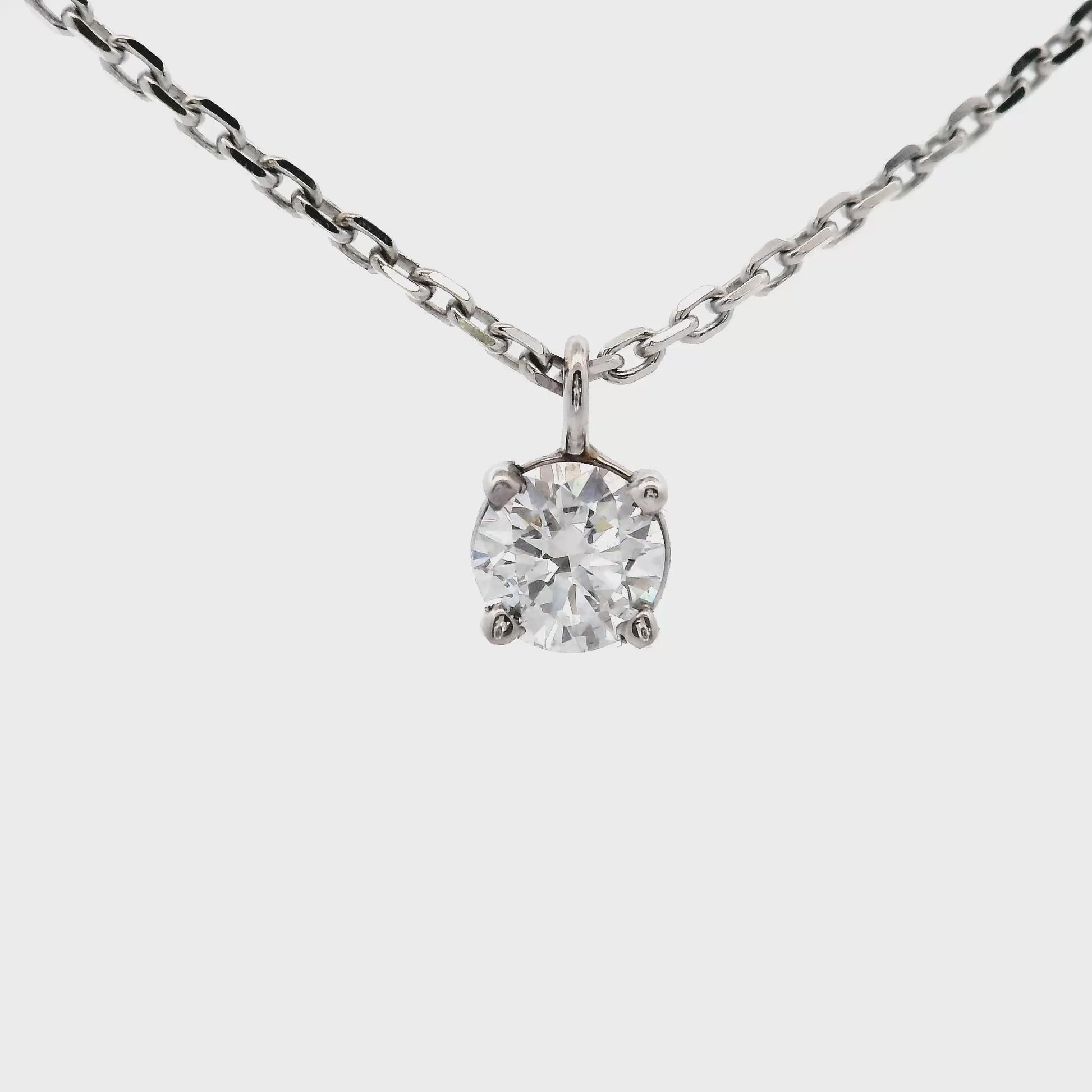 14K White gold pendant set with round brilliant diamond, item number J37049 - ABC Jewelry Co