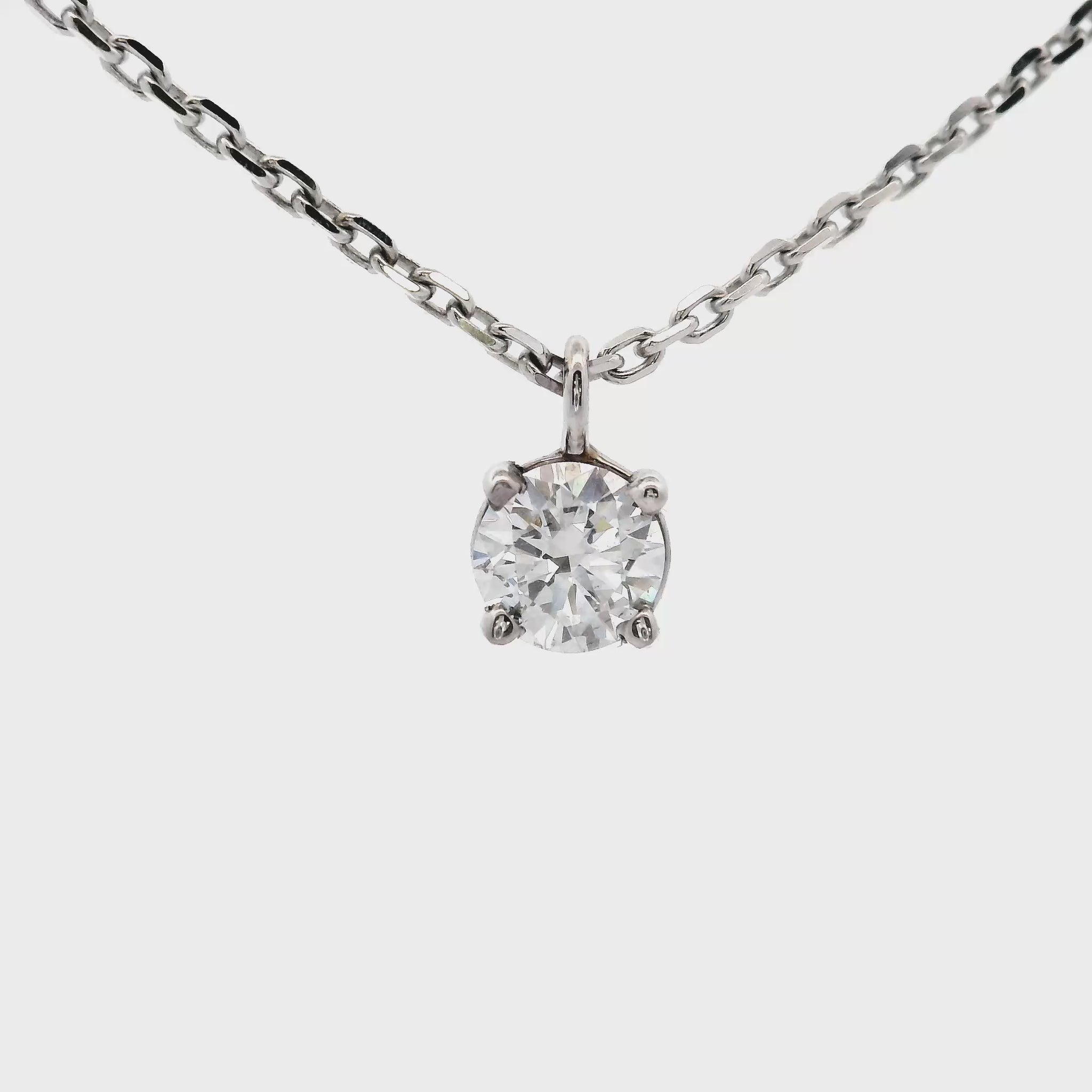 14K White gold pendant set with round brilliant diamond, item number J37049 - ABC Jewelry Co